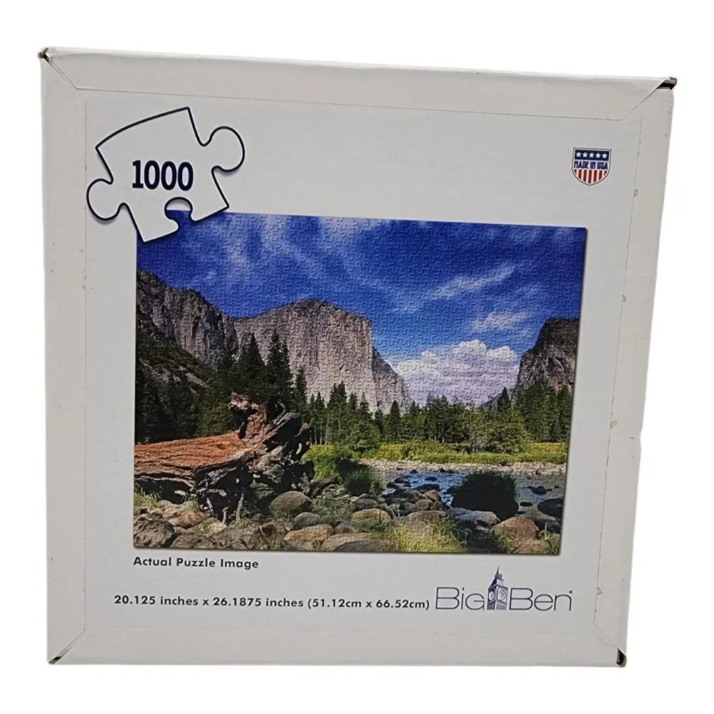 Milton Bradley Big Ben 1000 Piece Jigsaw Puzzle Scenic Mountain Brook New NIB